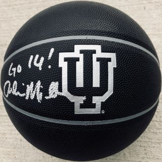 Archie Miller Signed Indiana Hoosiers Black Logo Basketball W/coa Go Iu
