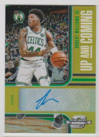 18 - 19 Contenders Optic Up And Coming Gold Prizm Auto 04/10 Robert Williams Iii