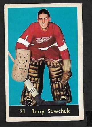 1960 - 61 Parkhurst Nhl Hockey: 31 Terry Sawchuk,  Detroit Red Wings Ex,  Bv $150