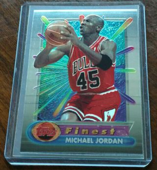 1994 - 95 Topps Finest Michael Jordan 331 @ $25 Foil Card Mj In 45 Bulls Jersey