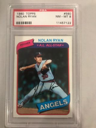 1980 Topps Nolan Ryan California Angels 580 Psa 8 Hof