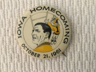 1961 University Of Iowa Homecoming Pinback Pin