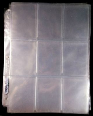 25 3 Ring Trading Card Pages Album Binder Plastic Protector Sleeves 9 Pocket