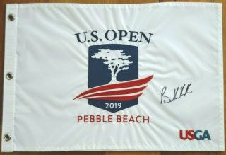 Brooks Koepka Autographed Signed 2019 Us Open Pebble Beach Pin Flag Pga U.  S.