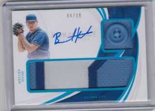 Brad Keller 2019 Panini Immaculate Rc Rookie Dual Button Patch Auto /10 Hot