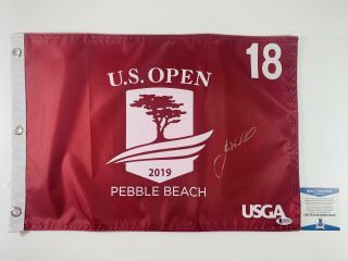 Gary Woodland Signed Autographed 2019 Us Open Pin Flag Pebble Beach Bas