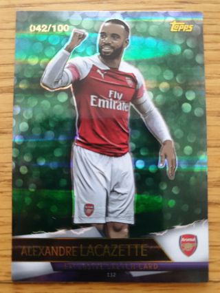 042/100 Match Attax Ultimate 18/19 Lacazette - Green Parallel Card (arsenal)