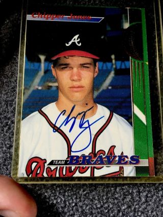 Chipper Jones Rookie Card Topps,  Signed,
