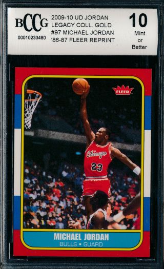 Michael Jordan 2009 - 10 Ud Legacy Fleer 1986 Rookie Reprint Bccg 10 Card 97 Bgs
