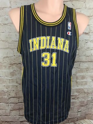 Reggie Miller Indiana Pacers Champion Pin Stripes Jersey Made In Usa