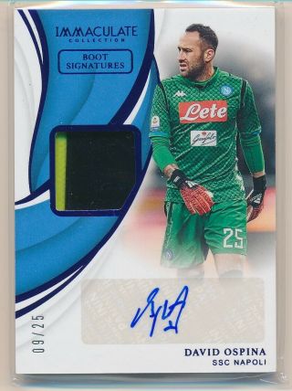 David Ospina 2018 - 19 Panini Immaculate Boot Signatures Relic Auto 09/25 G7