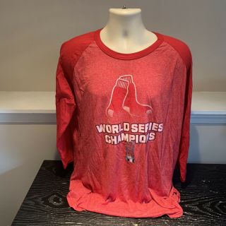 Boston Red Sox World Series Champions 3/4 Sleeve Shirt Mlb Tri - Blend Mens 2xl