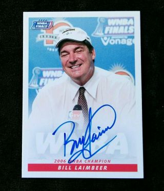 Bill Laimbeer Auto Signed Card Rittinghouse Card 76 Sixers Wnba 2006 Shock Champ