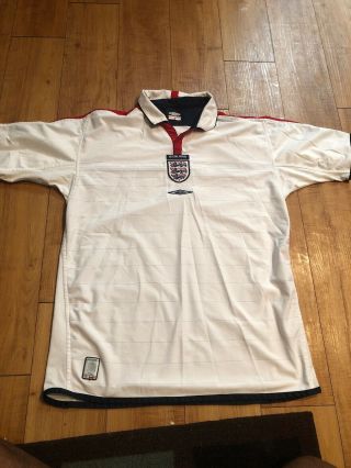 Umbro Mens White England Football Soccer Polo Shirt Jersey Reversible Size L 03