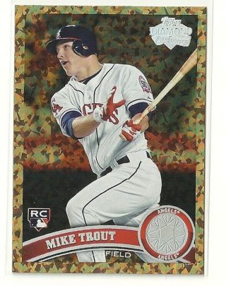 Mike Trout 2011 Topps Update Cognac Rookie Rc Us175 Ssp Beauty