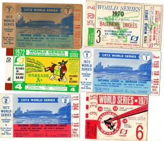1970 1971 1972 1973 1974 1977 1978 1979 World Series Ticket Stubs - Pick One