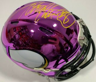 Adrian Peterson Signed Minnesota Vikings Chrome Mini Football Helmet Psa/dna