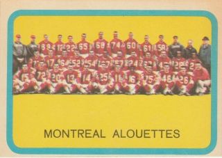 1963 Topps Cfl Montreal Alouettes Team Photo Nrmt Mt