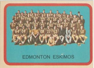 1963 Topps Cfl Edmonton Eskimos Team Photo Card Nrmint