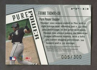 2001 Donrus Fan Club Frank Thomas White Sox AUTO HOF SP /25 2