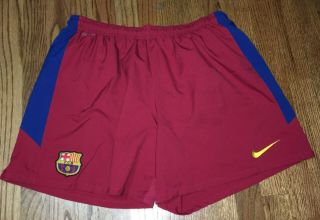 2008 - 09 Fc Barcelona Nike Dri - Fit Red Soccer Xl Stitched Shorts
