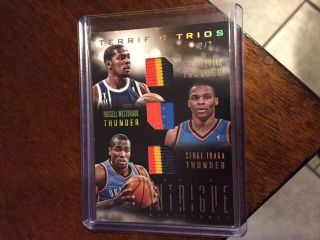 2013 14 Kevin Durant Russell Westbrook Ibaka Intrigue Terrific Trios Patch 2/2
