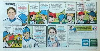 Tom Seaver - York Mets - Gillette Razors - 1971 Color Sunday Comic Ad Page
