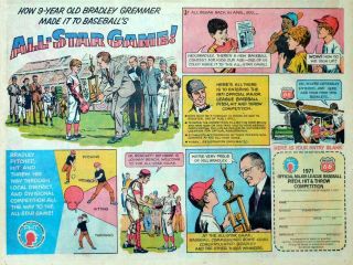 All Star Game - Johnny Bench - Reds - Phillips 66 - 1971 Color Sunday Comic Ad