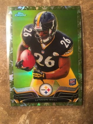 2013 Topps Chrome Camo Refractor Steelers Le’veon Bell Rookie 47/499