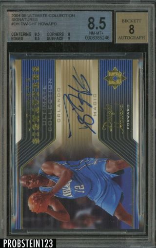 2004 - 05 Ud Ultimate Signatures Dwight Howard Magic Rc Auto Bgs 8.  5