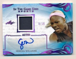 Serena Williams 2019 Leaf Itg In The Game Auto Jersey Relic /10