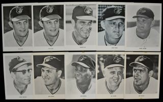 1960s Baltimore Orioles Team Issue Cardboard Baseball Photo Prints by Tadder (10 2