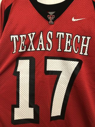 Texas Tech Red Raiders Football 17 Jersey Men’s Large NIKE Team 2