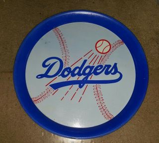 Vintage 1970s Los Angeles Dodgers 14 Inch Tin Metal Serving Tray,  Good Shape.