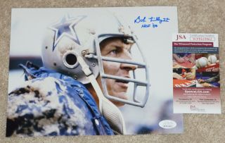 Bob Lilly " Hof 80 " Signed Dallas Cowboys 8x10 Photo,  Jsa Witness Wpp619962