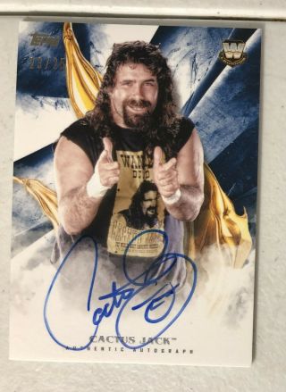 2019 Topps Wwe Undisputed Cactus Jack Mick Foley Auto Blue Ssp 23/25