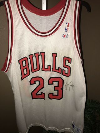 Michael Jordan Chicago Bulls Nike White Signed Autographed Jersey Please Read