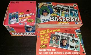 1982 Fleer Baseball 60 Stamp Packs And 12 Album Collector 