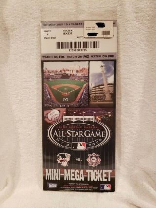 Sweet 2008 York Yankees Yankee Stadium All - Star Game Mini Mega Ticket,