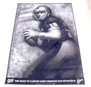 1999 Joe Montana San Francisco 49ers Coors Beer Poster - " Road To Canton "