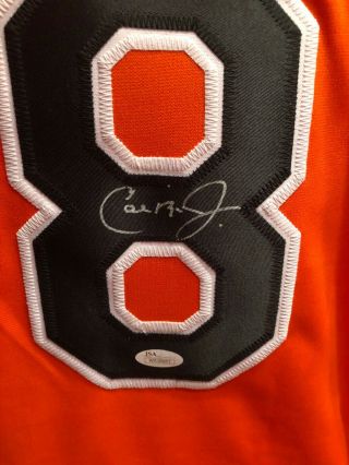 Cal Ripken Jr Autographed Signed stat Jersey Baltimore Orioles JSA 2