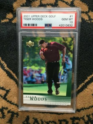 Tiger Woods 2001 Upper Deck Rookie Psa 10 Gem Bgs L@@k $$$