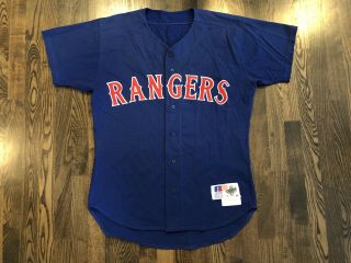 Russell 1997 Texas Rangers 4 Fernando Tatis Game Team Issued Jersey Size 46