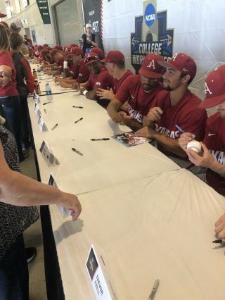 2019 Arkansas Razorbacks Signed College World Series Game Ball 8