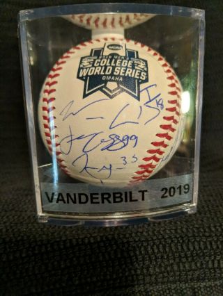Vanderbilt Team Signed Baseball 2019 Cws Autographed College World Series