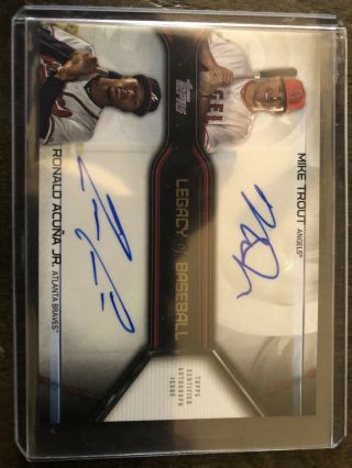 2019 Topps Series 2 Mike Trout/ Ronald Acuna Jr Legacy Baseball Dual Autograph