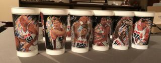 USA Basketball Olympic Dream Team McDonald ' s Cups 1992 Complete Set of 12 Jordan 2