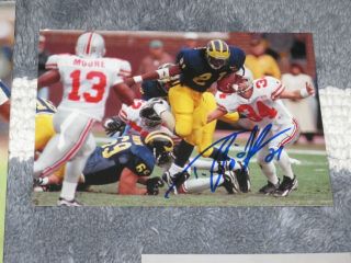 Michigan Wolverines Tim Biakabutuka Signed 4x6 Photo Football Autograph 1d