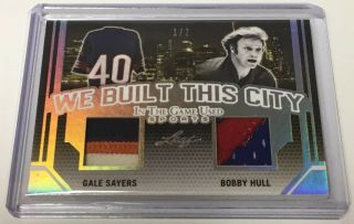 2019 Gale Sayers Bobby Hull Leaf Itg We Built This City Patch /2
