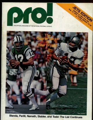 August 13 1976 Nfl Football Program Oakland Raiders At York Jets Vgex